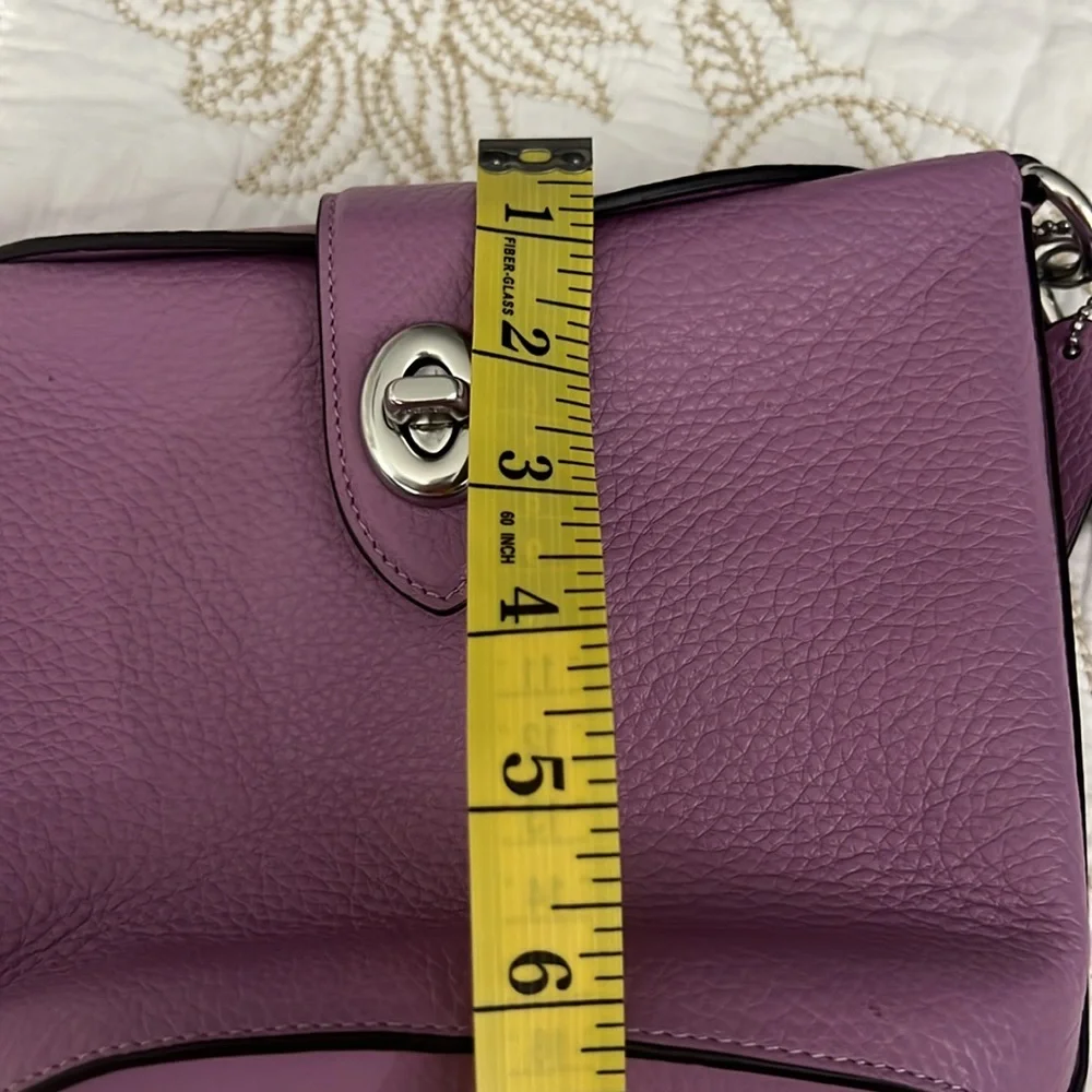 RARE Coach Addie Lavender Leather Crossbody Bag small - Picture 14 of 15